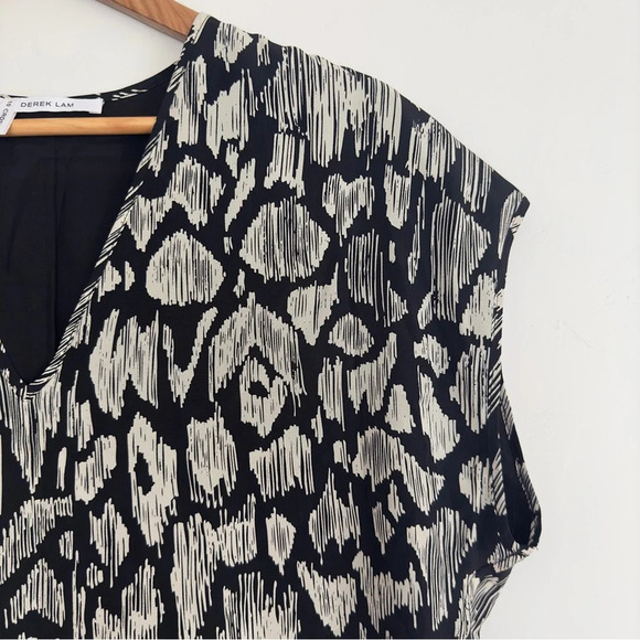 10 Crosby Derek Lamb Silk Black/off-white shirt Dress Size: 8 - Picture 3 of 6